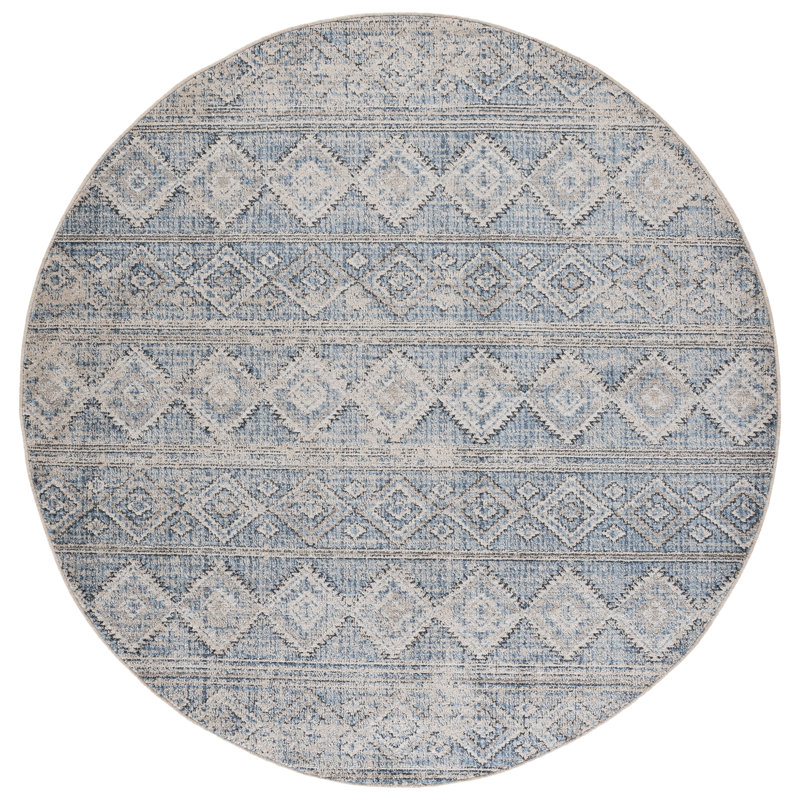 Grove 678 Performance Geometric Shapes Rug, Round 6'7"