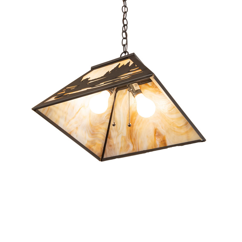 16" Square Canoe At Lake Pendant