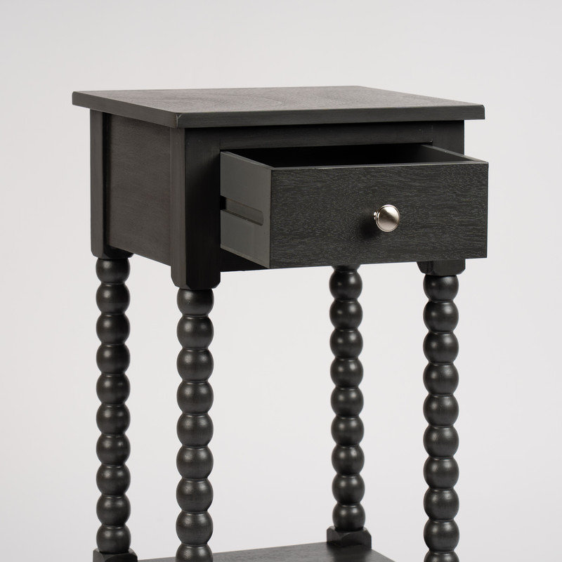 Solid Wood End Table, Grey Wood