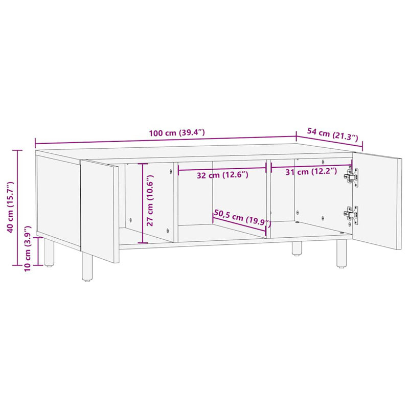 Coffee Table with Storage, Beige
