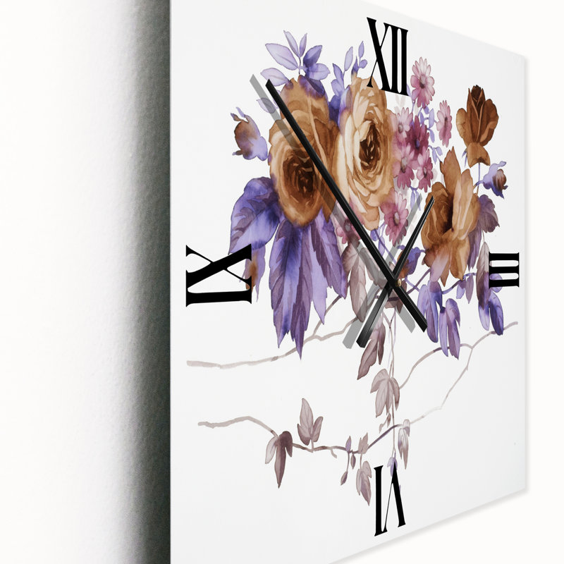 Horloge murale mauve Wildflowers IV, Petit
