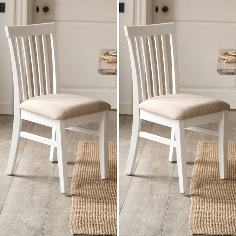 Bayou 45cm H Upholstered Slat Back Side Chair, White