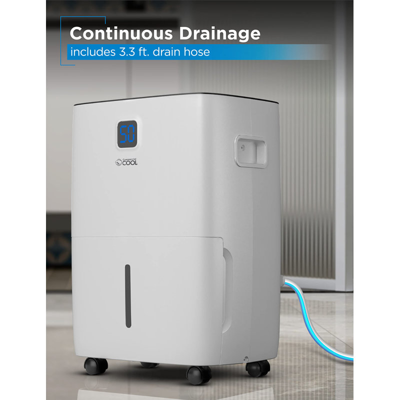 50 Pints Per Day Console Dehumidifier With Built-In Pump For Rooms Up To 4500 Sq. Ft., 50