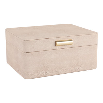 Organisateur de boîte à bijoux moderne en coin avec couvercle en tissu et bois pour rangement de meuble-lavabo