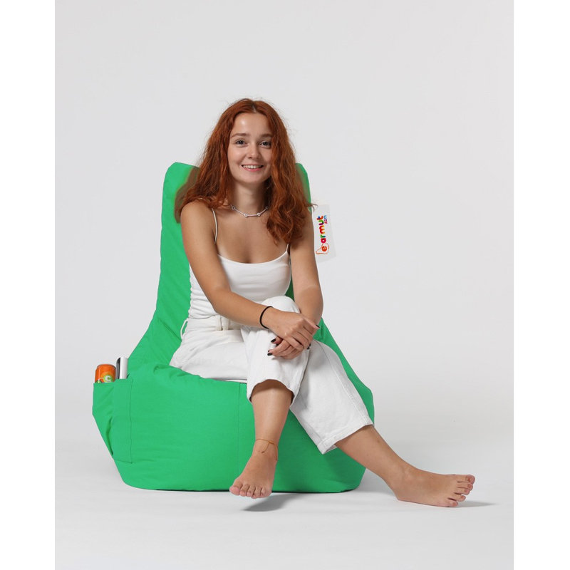 Petit fauteuil à billes, 100 % polyester vert