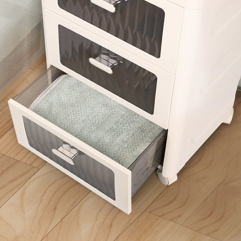 Edmanuel 3 - Drawer End Table, White/Clear