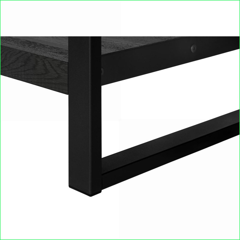 Table basse d'apparence en bois noire à 2 niveaux pour salon / chambre à coucher, Noir