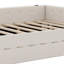 Lit plateforme tapissier avec port USB et gigogne-103373440