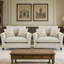 Fauteuil d'appoint rembourré 2 pièces en chenille avec 2 coussins et housse amovible-1405970011