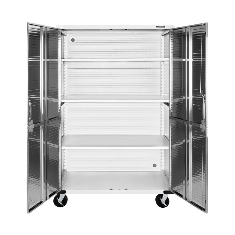 Seville Classics HD Storage Cabinet, 48" W x 18" D x 72" H, White