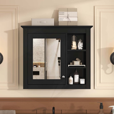 Versatile Wall-Mounted Bathroom Cabinet with Mirror and Multiple Shelves for Optimal Storage