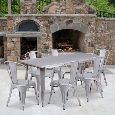 Metal Indoor-Outdoor Table Set