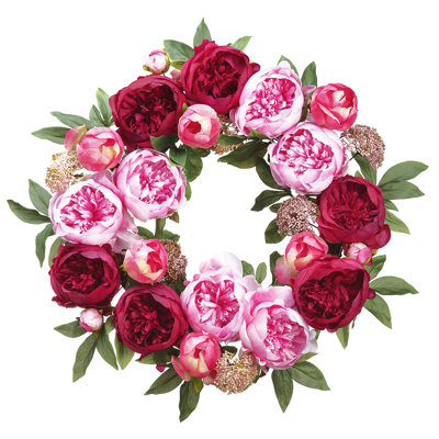 Couronne de pivoine 26 po rose Burugndy