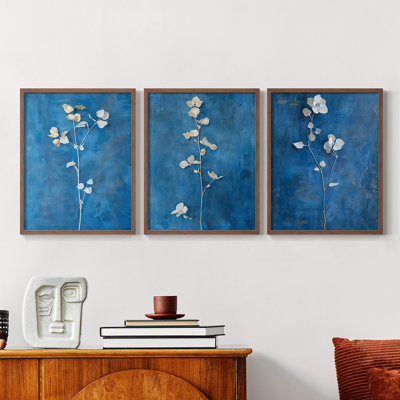 Étude florale XXIV - ensemble de 3 estampes numériques - prêt à accrocher