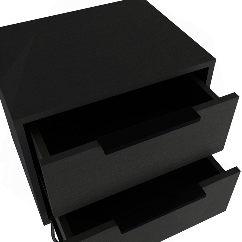 Nuvo Nightstand,Two Drawers, Hairpin Legs