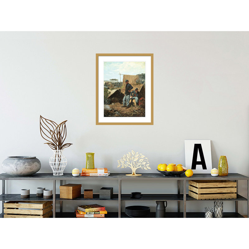«Home Sweet Home» par Winslow Homer, impression giclée encadrée, Bleu/brun, H 29,25 po x l 23,5 po