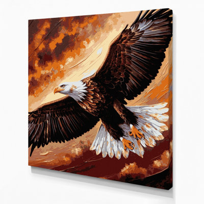 Wildlife Golden Eagle Black Canvas Wall Art
