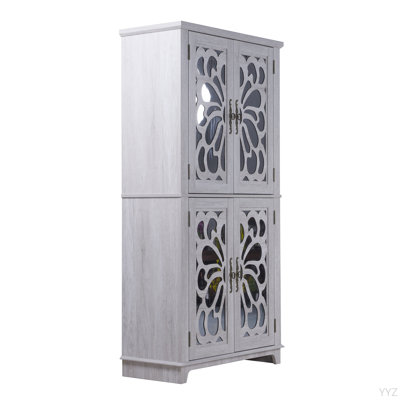 Armoire de rangement 67,4 po H 4 Doors Mirror