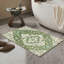 Tapis de salle de bain vert rétro à motif floral antidérapant pour salle de bain et entrée, 20 x 32 po, tapis absorbant doux et moelleux
