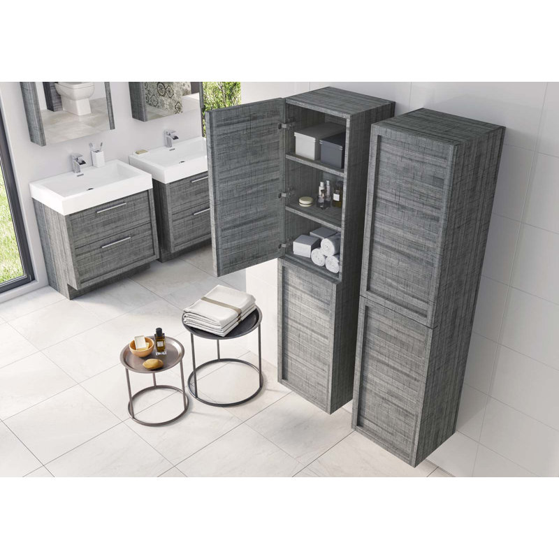 Walker Wall Linen Cabinet, Grey Ash