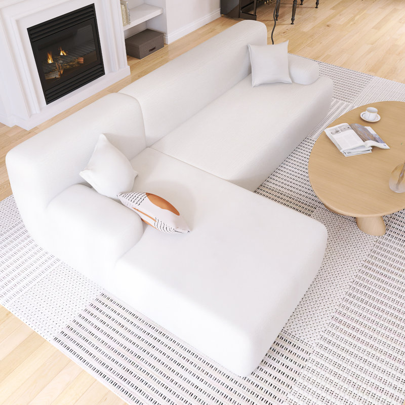 Grand canapé modulaire moderne en L pour salon, Beige