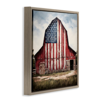 Art mural sur toile flottante Americana Barn View par Petal Prints Design
