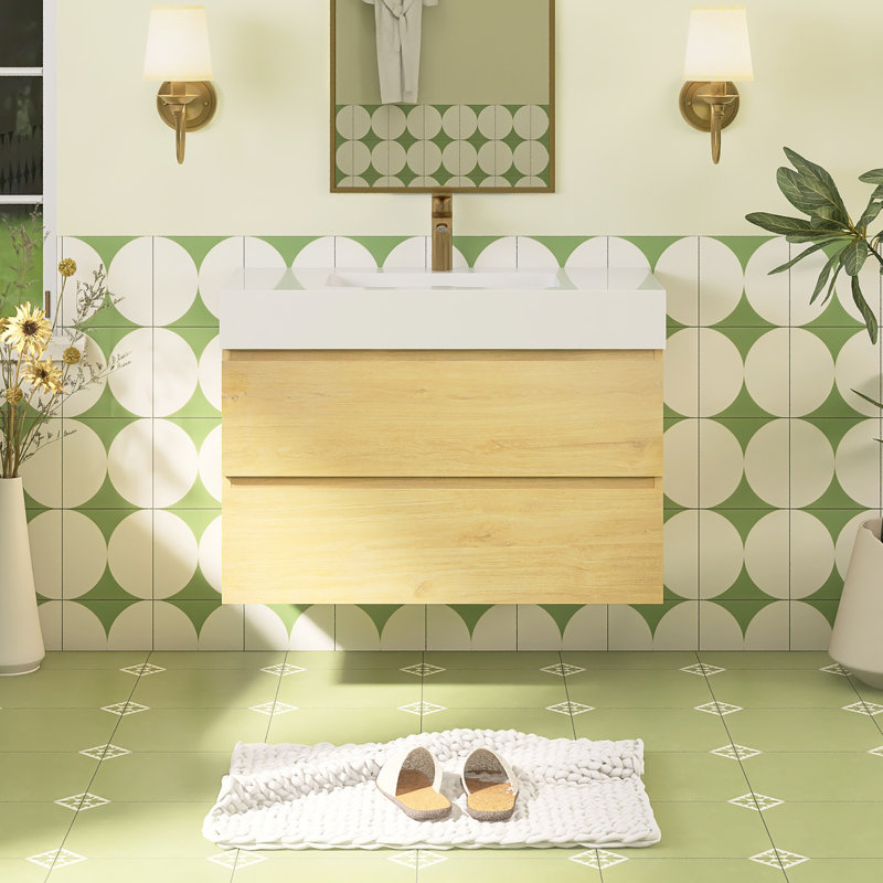 Meuble-lavabo simple 35,8 po avec surface solide, 36"