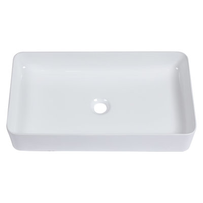 24X14 Ceramic Rectangular Vessel Bathroom Sink - White, Smooth Surface, For Home & Public Areas Quality Stain , Indoor Outdoor Use
