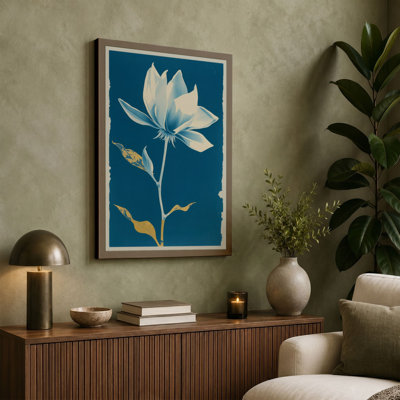 White Lotus Bloom Botanical - Wrapped Canvas