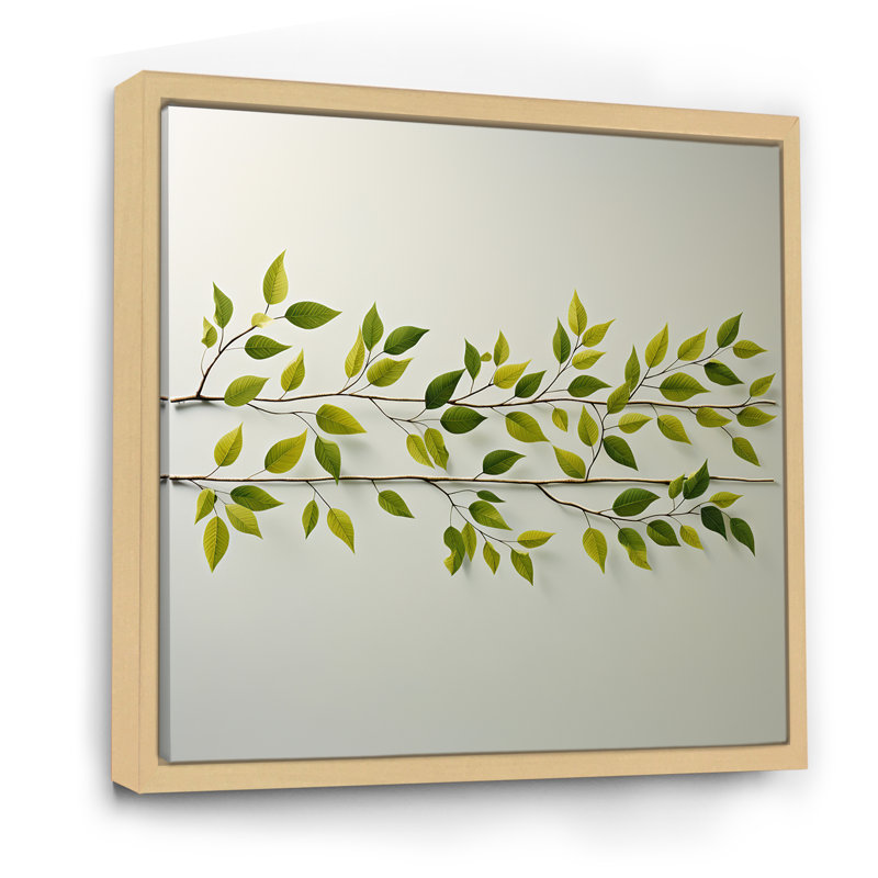 Collage vert simple - imprimé, H 30 po x l 30 po x P 1 po, Cadre naturel flottant