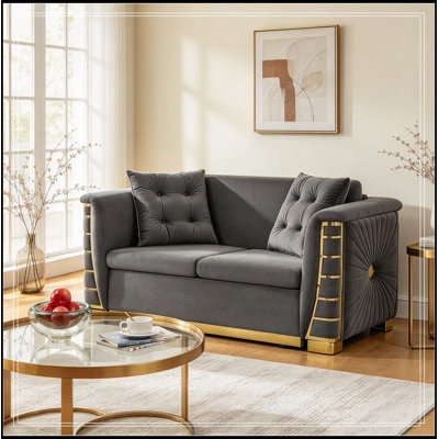 Virnelli 60.6 " Velvet Loveseat