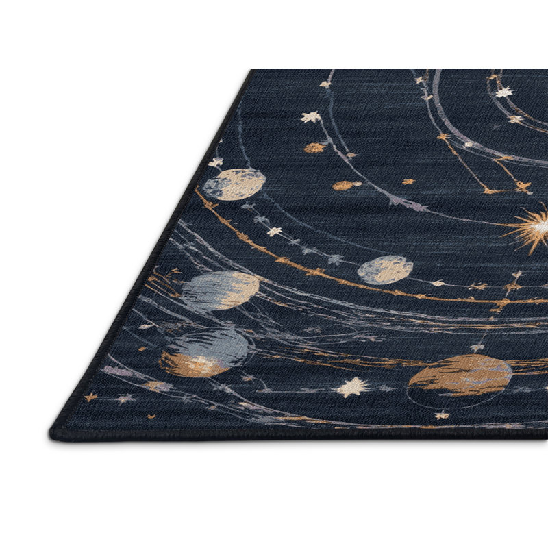 Tapis gris lavable à la machine, Rond 8 pi