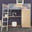 Lit mezzanine avec bureau et armoire-398663606