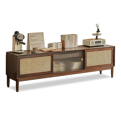 Modern Burlywood Solid Wood TV Stands