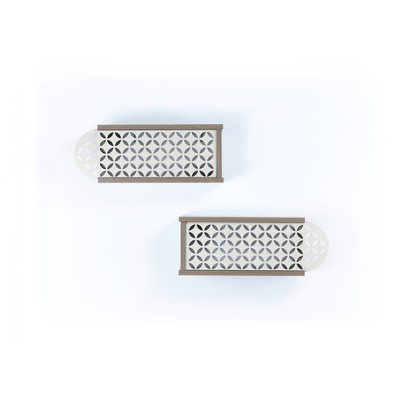 Wall Mounted Rustic Decorative Hanging Shelf for Books, Set of 2