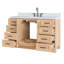 Ensemble de meuble-lavabo simple 55 po en bois massif blanc avec plateau en marbre de Carrare 1,5 po Freitas-1446251536-1413195297