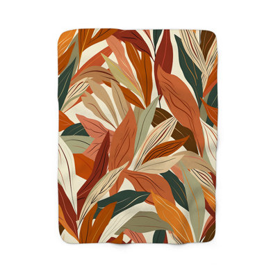Rustic Retro Leaf Trio - 1 pièce Sherpa Premium