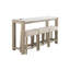 Table de canapé en marbre VANILLA REAL AVEC PUISSANCE ET 3 TABOURETS
