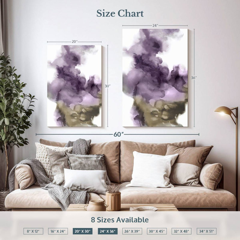 Avery Derive In Amethyst I, 36" H x 24" W