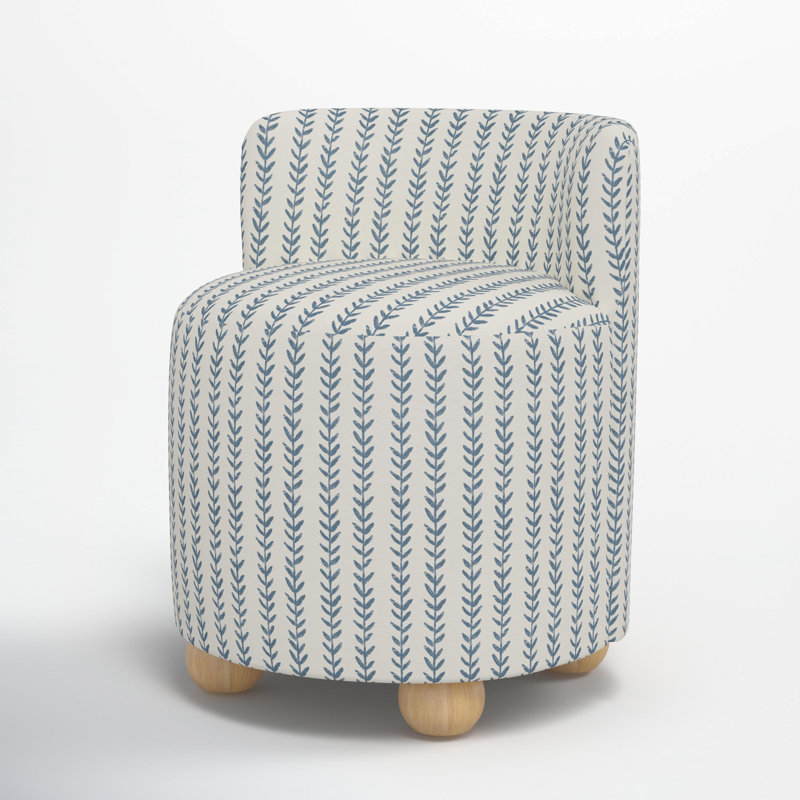 Andi Vanity Chair, Vine Stripe Dusty Blue
