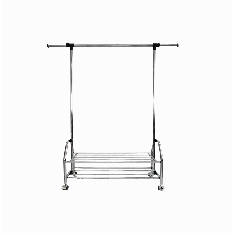 Chrome Metal Clothes Rack Extendable Bar