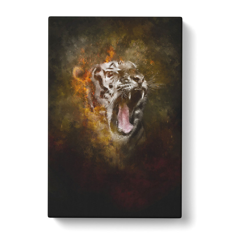 Tiger Roar - Wrapped Canvas, 60cm H x 40cm W x 3cm D