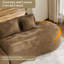 Canapé modulaire en chenille de 153 po de largeur avec table basse à chargement rapide-130669967