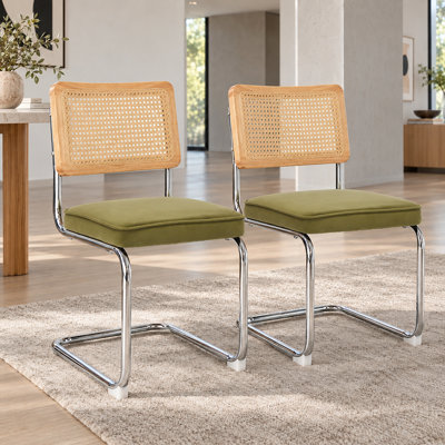 Ensemble de 2 chaises d'appoint en velours Breuer