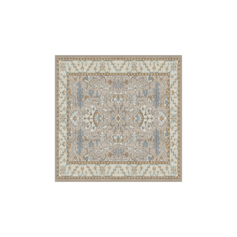 Fionnlagh Hand Loomed Washable Oriental Indoor Rug, Square 7'