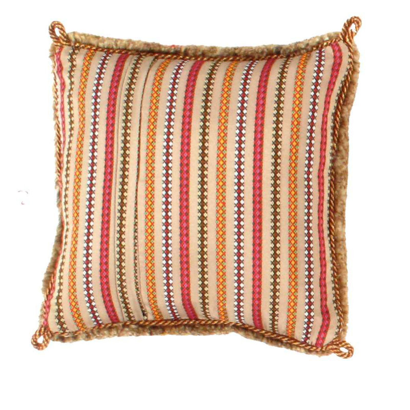 Tribal Gabbeh Embroidered Wool Blend Throw Pillow