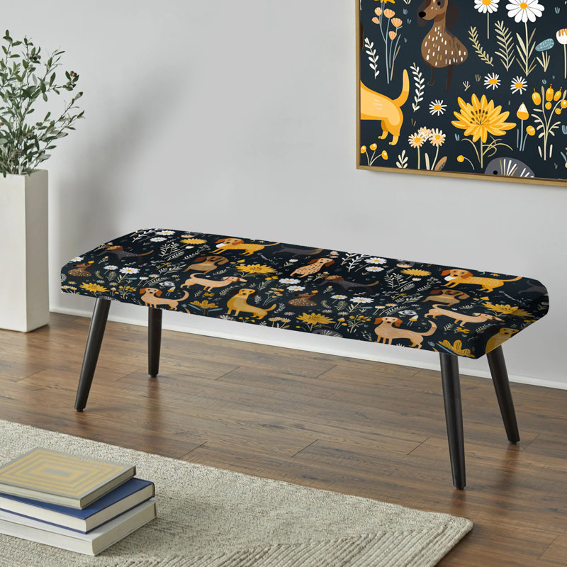 Weiner Dogs Animal Prints For Kids - Banc noir rembourré à imprimé animal