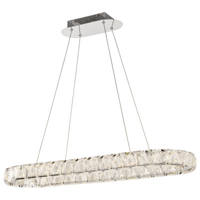 Dahlin - LED 36 Inch Oval Pendant - Polished Nickel Finish - K9 Crystal