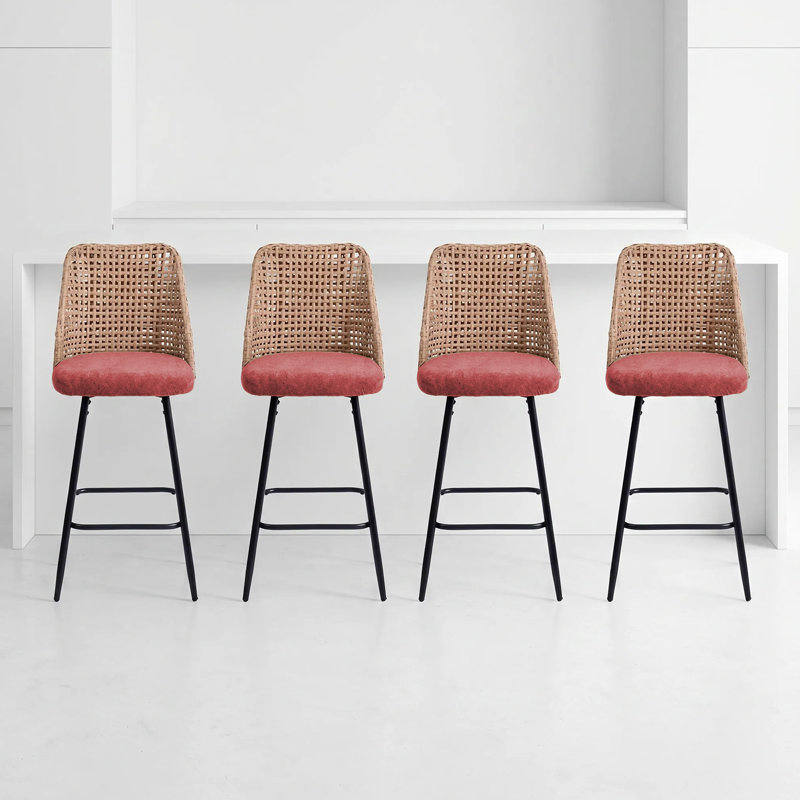 Yes Chenille Bar Stool, Light Grey