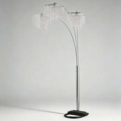 Balinese Coast Chrome Crystal Arc Chandelier